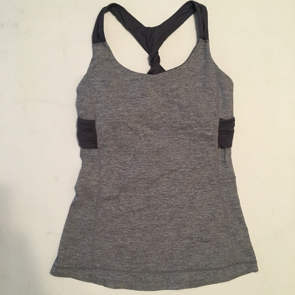 Lululemon Dark & Light Gray Twisted Racerback Tank - Picture 1 of 3